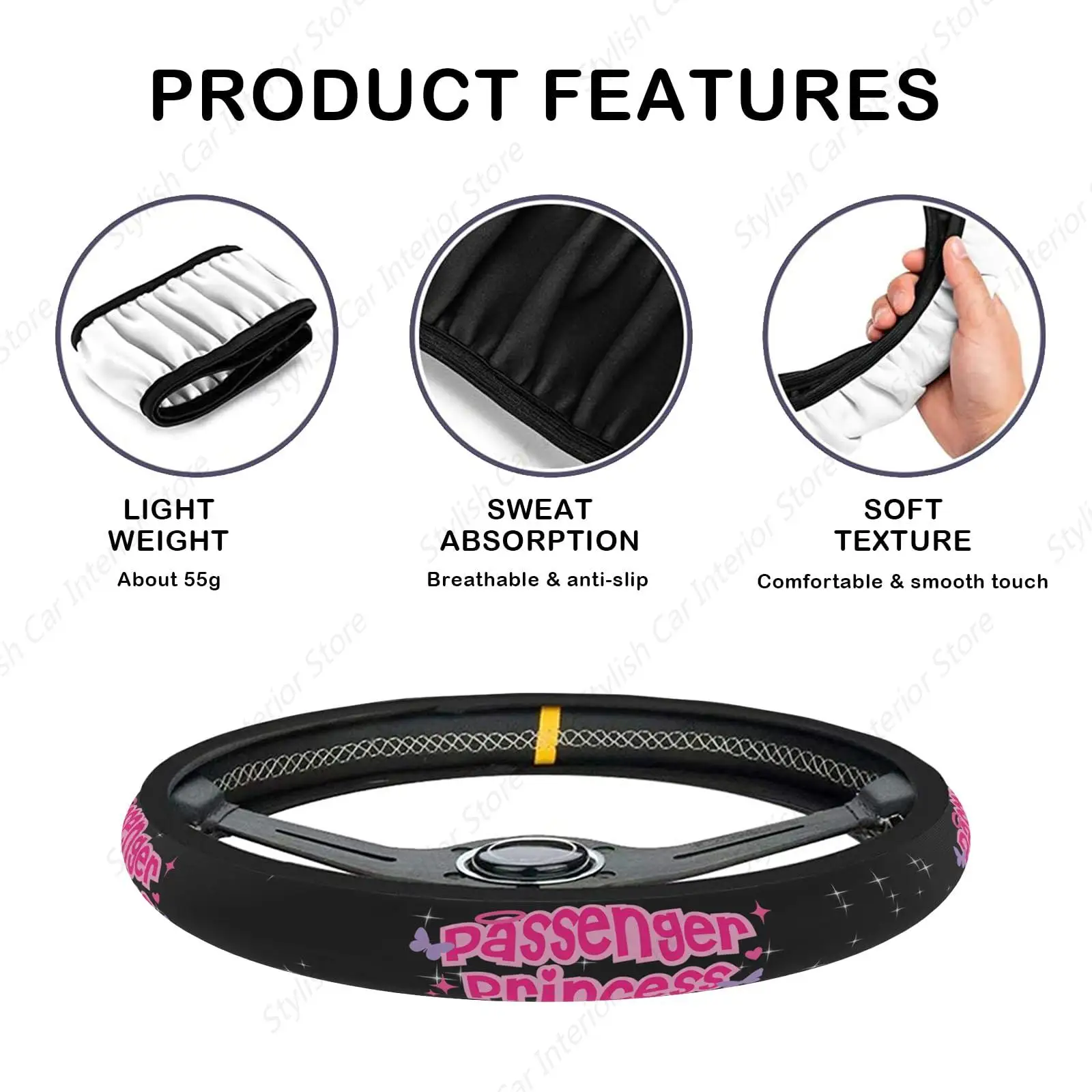 مثير الشفاه يطبع غطاء عجلة القيادة معظم السيارات العالمي 15 بوصة قسط عدم الانزلاق الخيال العلمي الملونة عجلة القيادة حامي