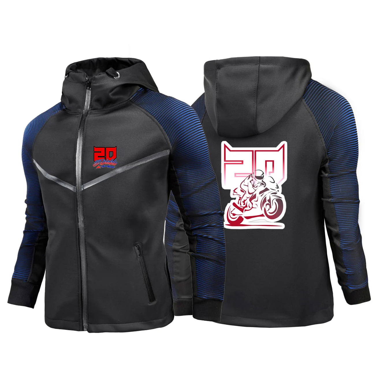 

FABIO QUARTARARO WITH SIGNATURE 2024 Men Spring and Autumn New Racing Suit Hooded Zipper Jacket Sports Printing Casual Tops