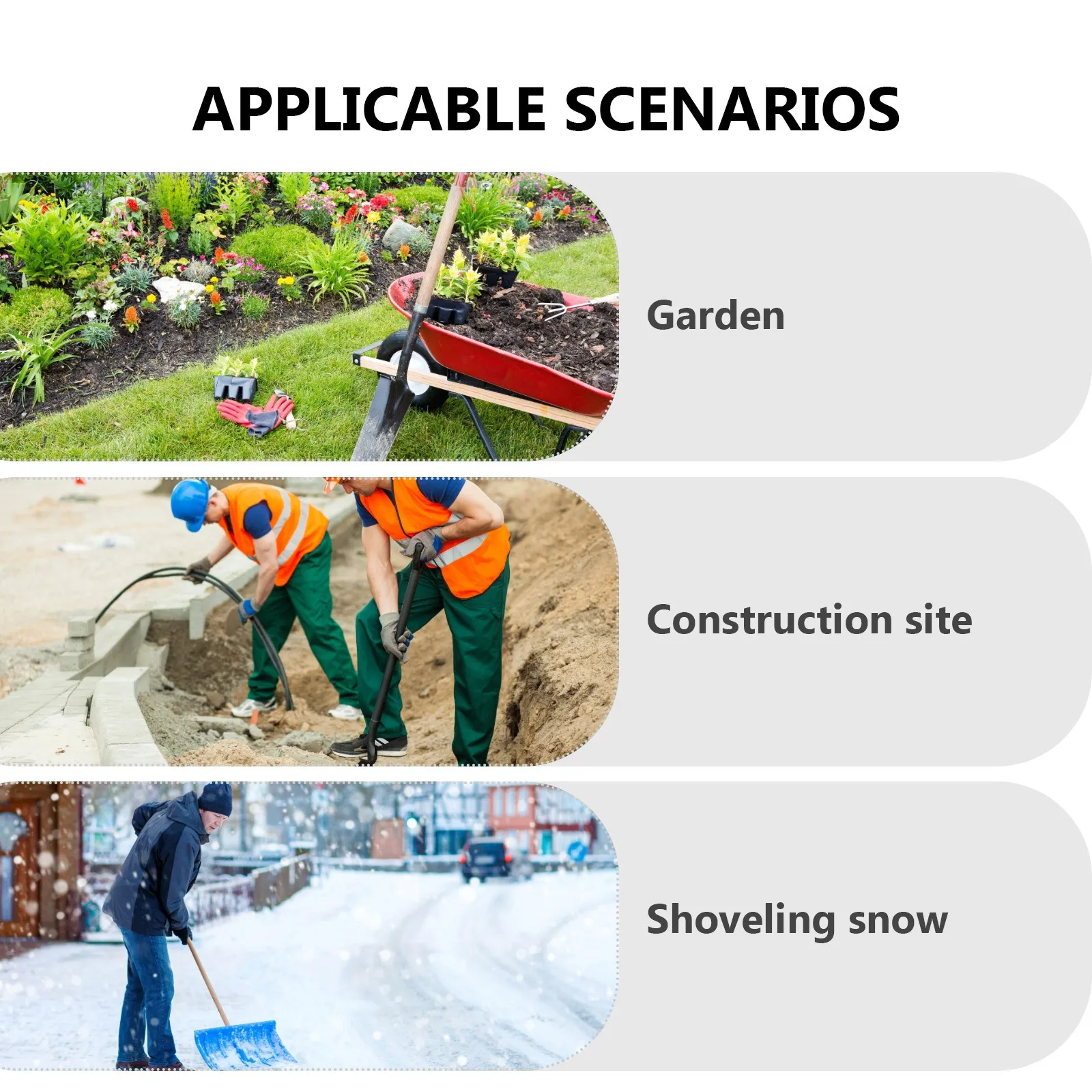 

2Pcs D Shape Shovel Handle Replacement Heavy Duty Plastic Grip for Shovel Fork Spades Snow Removal Garden Work Tools