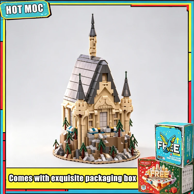 728PCS Fantasy Castle East Wing Library Greenhouse Building Blocks Set Expansion Model Display Decor Desk Toy Gifts Collection