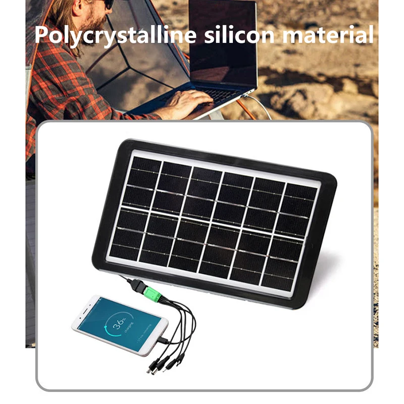 3W Portable Solar Panel With USB Charge For Phone Charging Outdoor Hiking Camping Home Mobile Power Supply Bank 6V Solar Plate