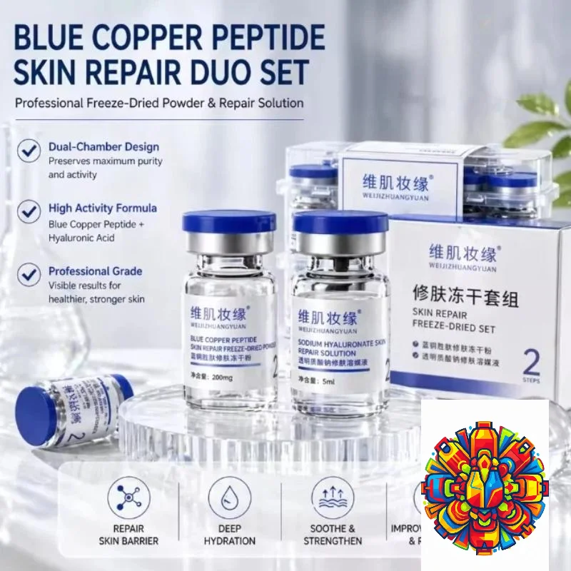 1 Set Effective Peptide Copper Lyophilized Powder For Improve Elasticity Repair Skin Barrier Anti-Aging Fade Fine Lines