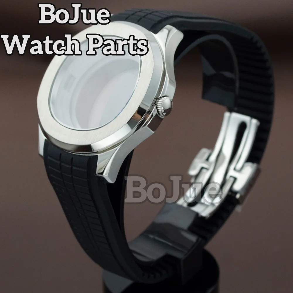 

42mm Sapphire Watch Case Band Parts for Aquanaut Nautilus NH35 NH36 NH38 Movement Green Luminous for 30.5mm Watch Dial Hands