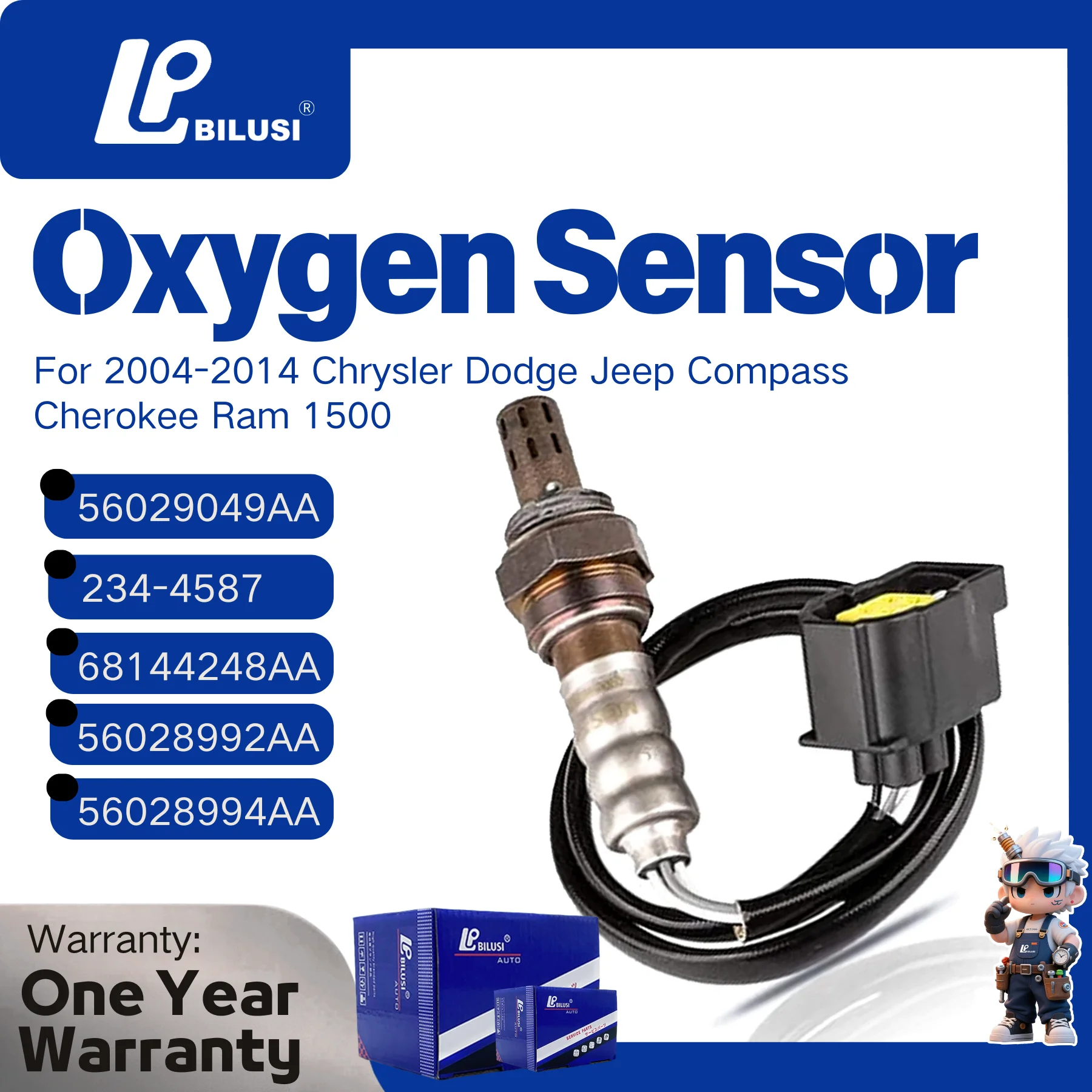 Oxygen Sensor 56029049AA 234-4587 for 2004-2014 Chrysler Dodge Jeep Compass Cherokee Ram 1500 68144248AA 56028992AA 56028994AA