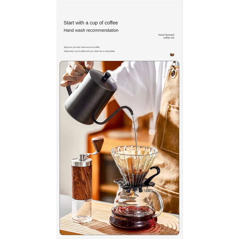 مجموعة القهوة المخمرة يدويًا من BAAM، ملحقات القهوة، غلاية القهوة المحمولة معقوفة، أدوات التخييم باريستا