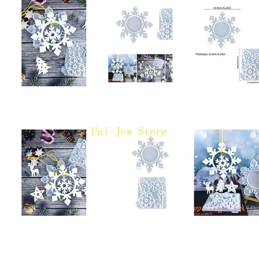 

40GB 2PCS Home Decorations Silicone Snowflake Molds Silicone Keychain Pendant Molds Silicone Texture Perfect for Crafting