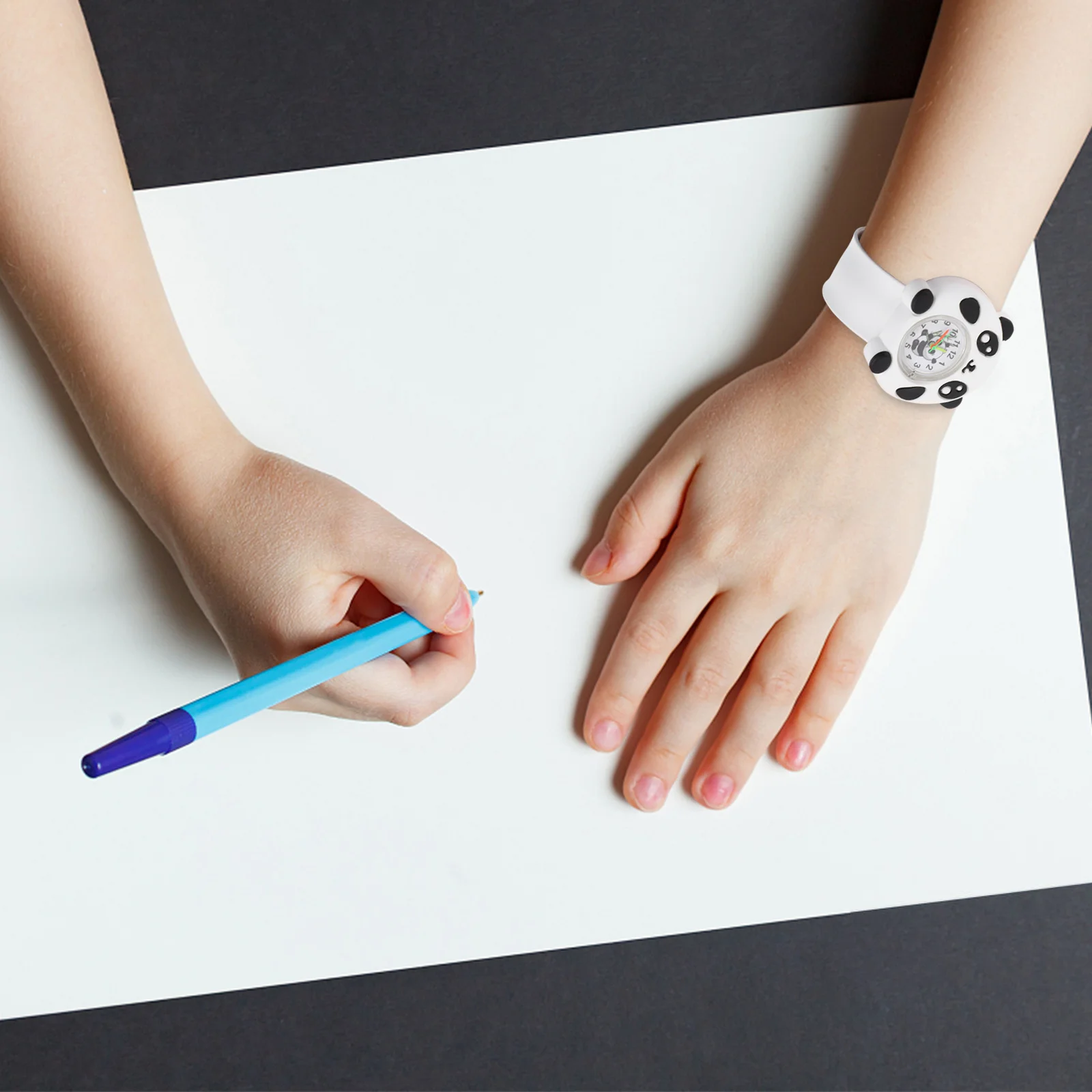 ساعة بنمط الباندا بتصميم كرتوني وحزام ناعم وساعة يد عصرية للطلاب #5