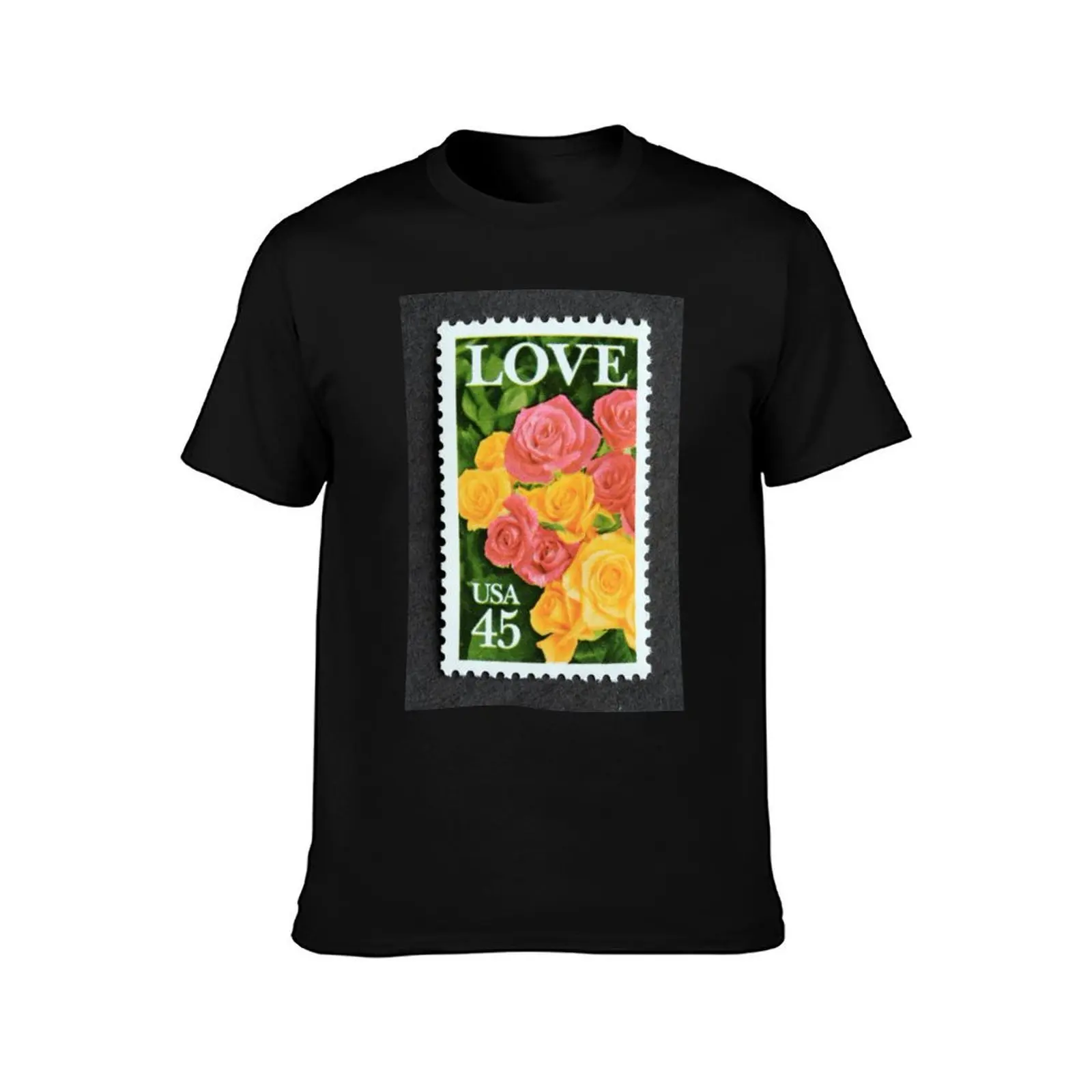 1988 45? Love Roses Postage Stamp T-Shirt cotton t shirts high quality T-Shirt