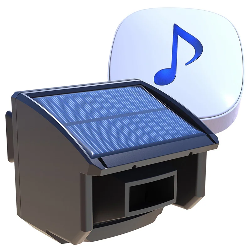 

A14M US Plug Solar Driveway Alarm System 1/4 Mile Transmission Range Weatherproof Motion Sensor Detector Security Alert