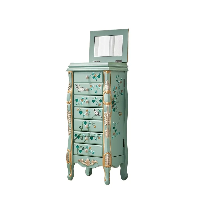 

Seven chest cabinet with mirror decoration cabinet, bedroom makeup storage cabinet