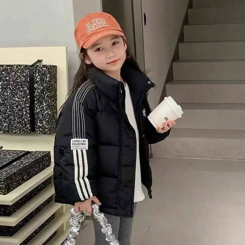New Children's Down Jacket Standing Collar Down Jacket For Boys and Girls Warm Winter Clothing Solid Color Girls' Fashion Jacket