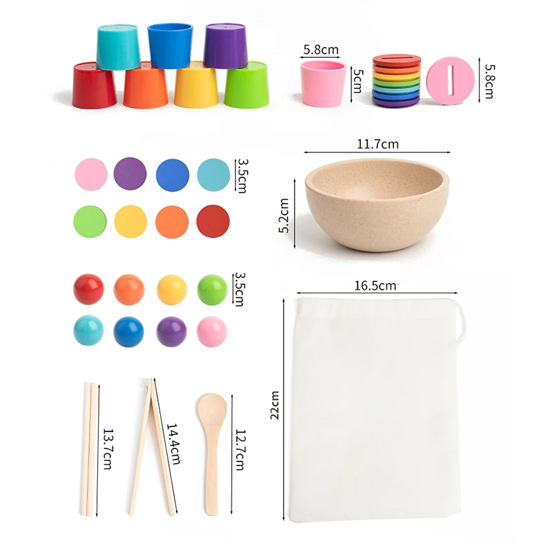 Jouet de boîte à monnaie de tri des couleurs-jeu de tri de boules et de tasses arc-en-ciel reconnaissance des couleurs éducative et cognitive adapté comme cadeau