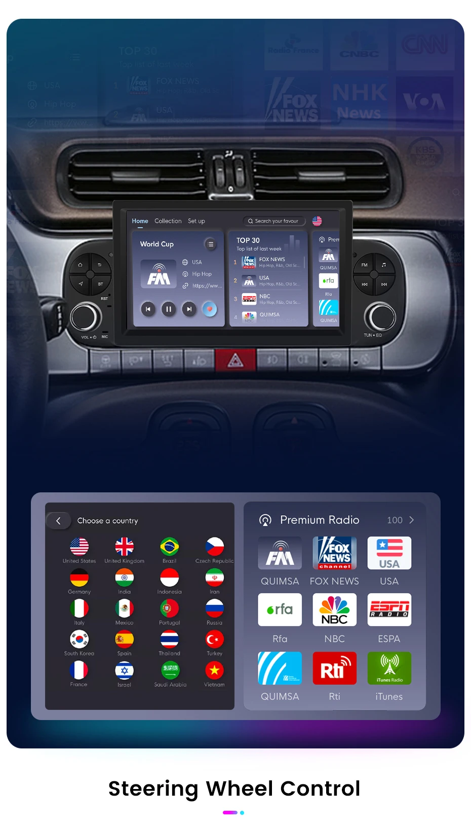 Junsun 7" Wireless Carplay Android Auto Autoradio für Fiat Panda 2013 2014 2015 2016-2020 Stereo GPS Multimedia Player 4G FM SWC – Detail 14