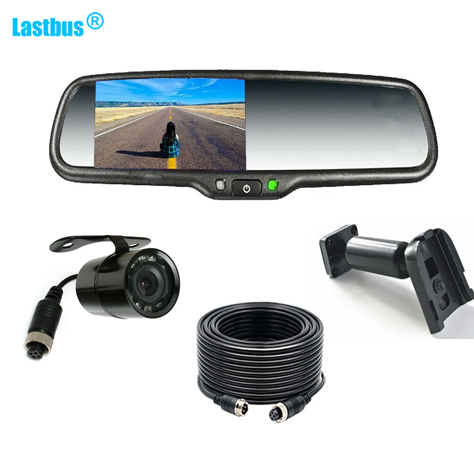 

Lastbus 4.3" TFT LCD Monitor with Bracket No1+Mini 4Pin CCD Color Reversing Camera with 10m/33ft 4Pin cables