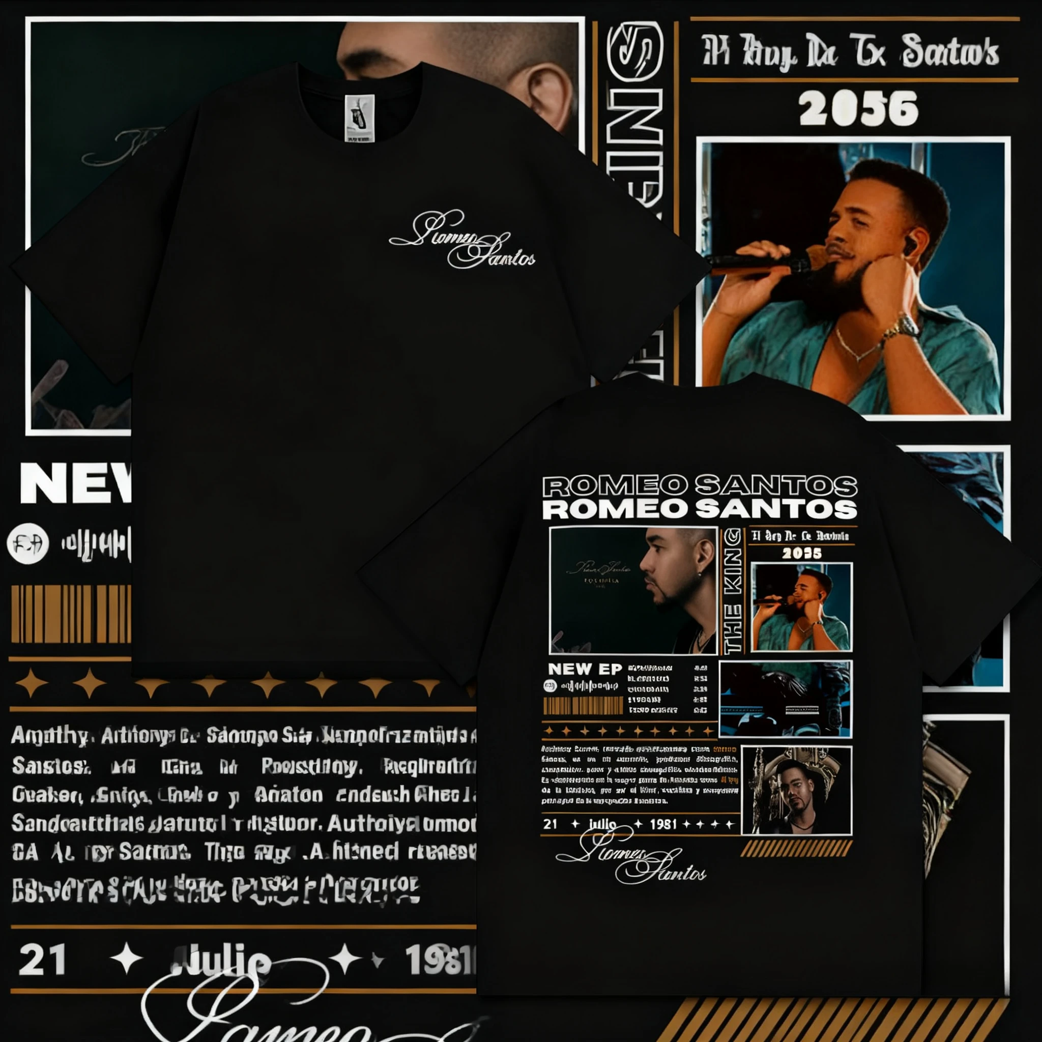 2025 الصيف رابيست روميو سانتوس الملك تومورا جولة الجرافيك تي شيرت الرجال الهيب هوب ريترو القطن قصيرة الأكمام فضفاضة قميص غير رسمي #1