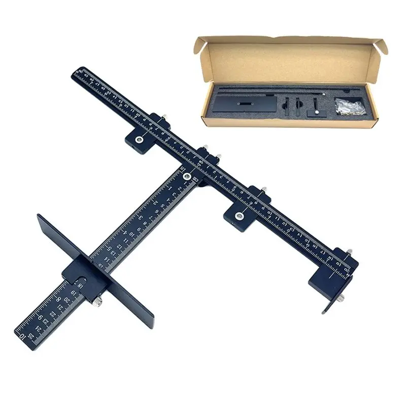 AEE6-Handle Punch Locator Adjustable Cabinet Hardware Jig Cabinet Door Handle Positioning Punch Handle Drill Guide Locator
