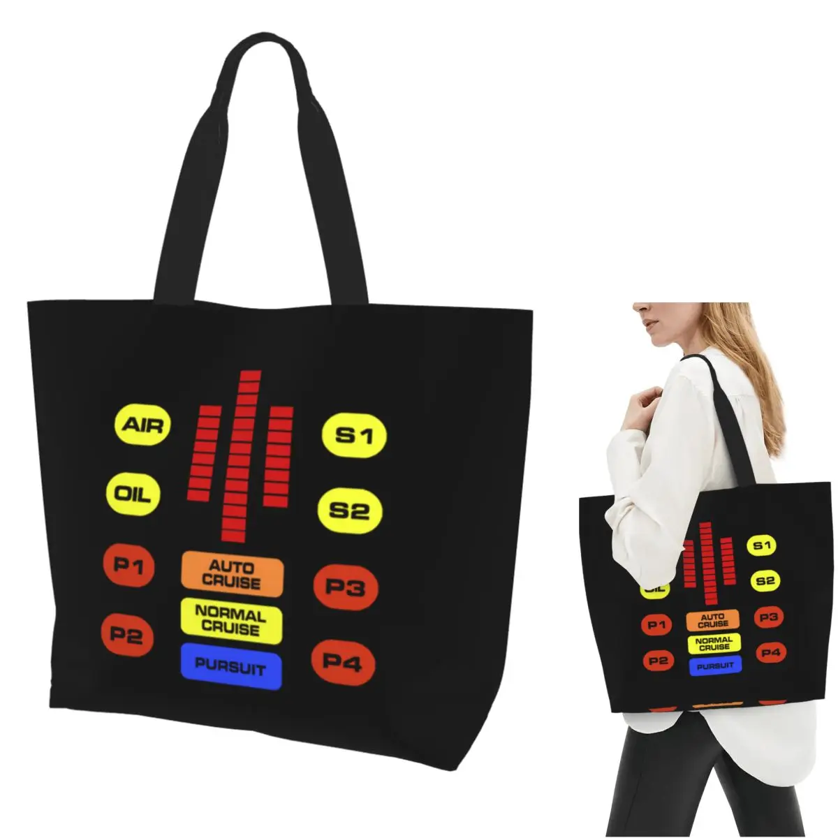 Kitt Voice Box Knight Rider Shopping Tote Bag Canvas Large Capacity Shoulder Bags Shopper Grocery Handbag for Women