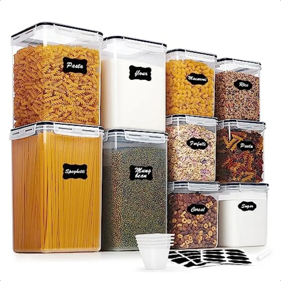 

Vtopmart 10 PCS Flour and Sugar Storage Container Large Airtight Food Canisters with Lids for Kitchen Pantry Organization BPA F