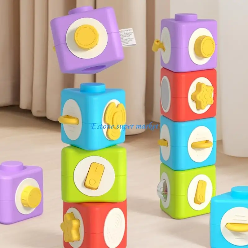 090B Stacking Block Learning Toy for Toddler Color Recognition Hand Eye Coordination