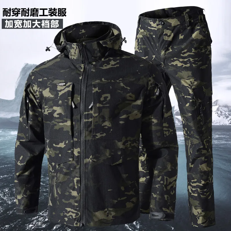 Russian Camouflage Suit Men's Elastic Mesh Tear-Resistant Wear-Resistant Clothing Long Sleeve Outdoor Training