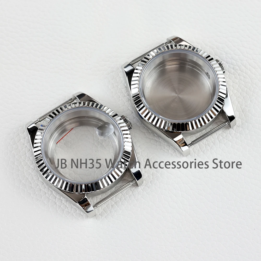 36mm/39mm Silver NH35 Watch Case Sapphire Fit NH35 NH36 NH34 Movement Good Quality 316L Stainless Steel Oyster Datejust Style