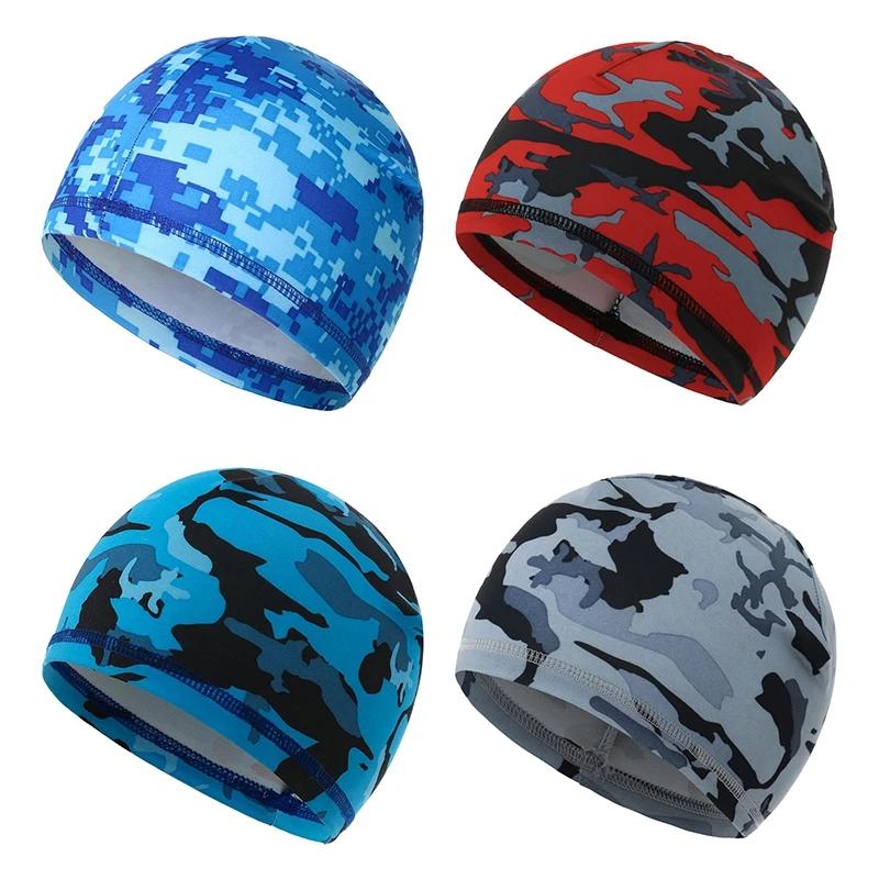 Summer Swimming Cap Plus Size Adult Ear Protection Long Hair Cover Outdoor Sports Bathing Caps Brimless Turban Beach Hats Camo