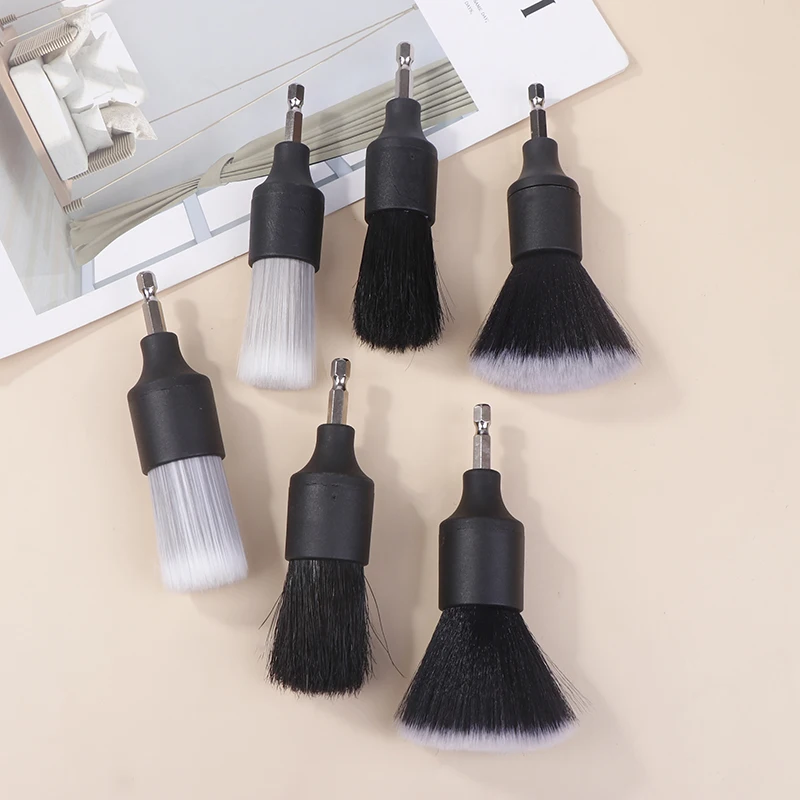 NEW SALE 3 PCS New Car Detail Brush Electric Drill Brush Boar Bristle Brush Car Interior Cleaning Crevice Brush