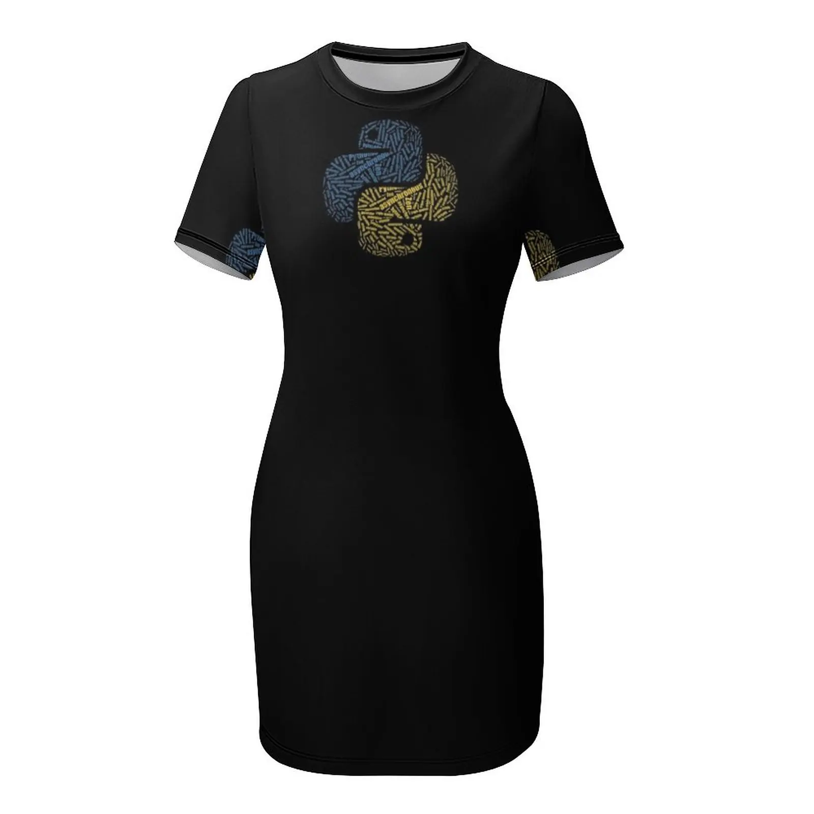 Cool Python Woord Cloud Programmering Codering Geek Coder T-shirt Korte mouwen Jurk jurken voor dames 2025 Jurk