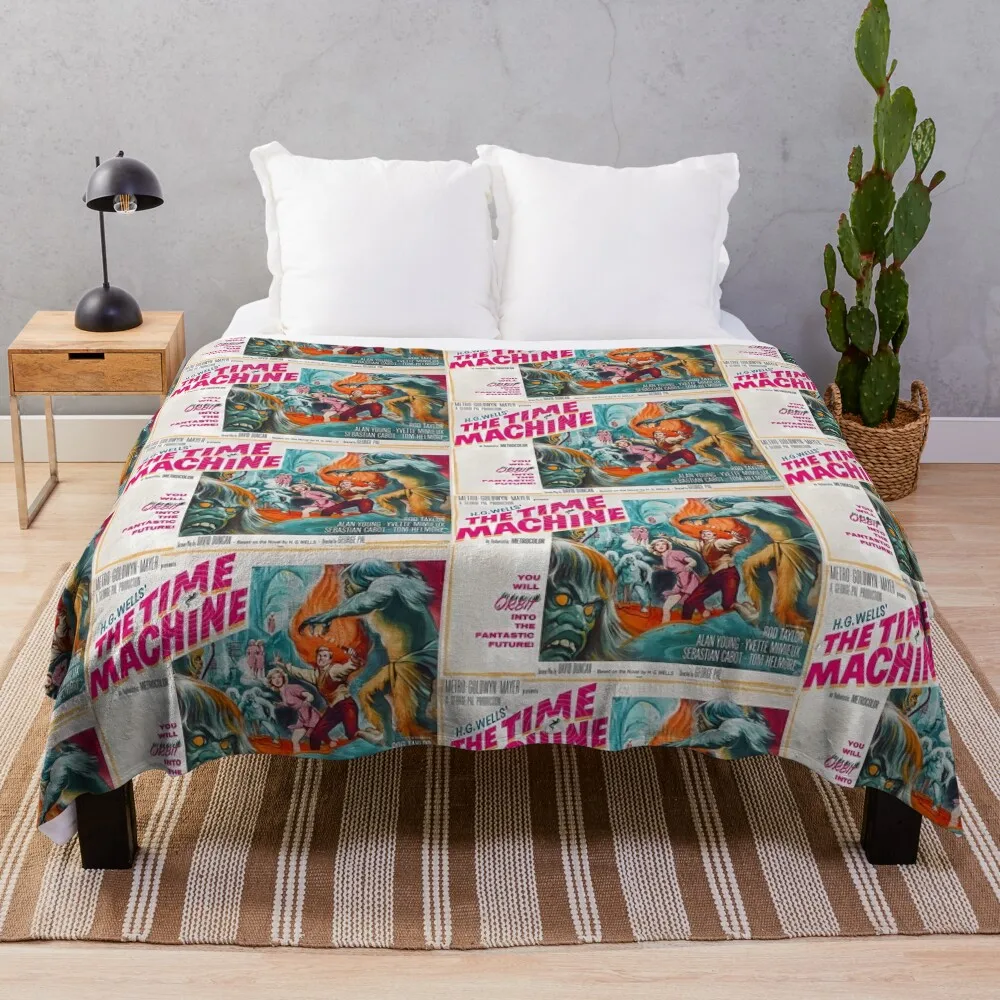 Vintage Movie Poster The Time Machine Throw Blanket Comforter Beautifuls Luxury Thicken Blankets