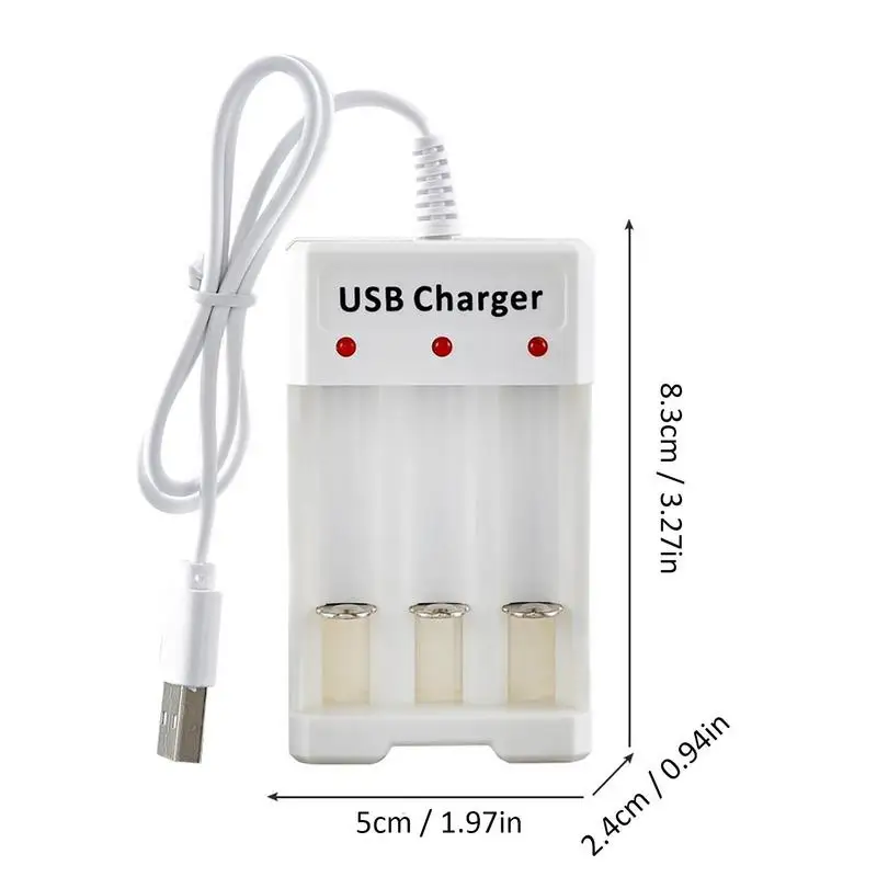 Universal USB Charger Output 3 Slot Battery Charger Adapter For AA / AAA Battery Rechargeable Charge Battery Charging Tools