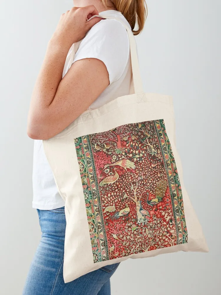 

Antique Persian Rug Bird Tree Flowers ca. 1600 Print Tote Bag female bag Lady bags shopper bags for women