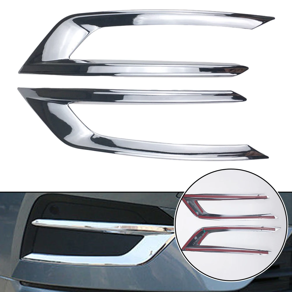 2PCS Car Fog Lamp Frame Decoration For Volvo XC60 2018-2023 Chrome Front Fog Light Lamp Cover Trim ABS Plastic Car Accessories