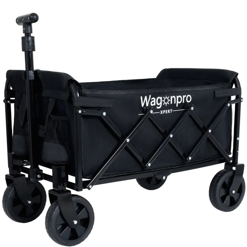 

Expandable Dual-Layer Utility Wagon With 100% Extra Space - Grocery Cart For Camping Shopping Sports Gardening Fishing