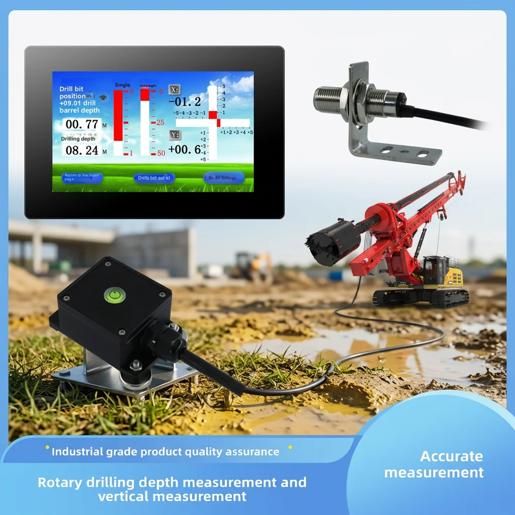 Excavator Rotary Drilling Rig Machine Control System With Depth, Verticality and Rotation Angle Detection Intelligent Guidance