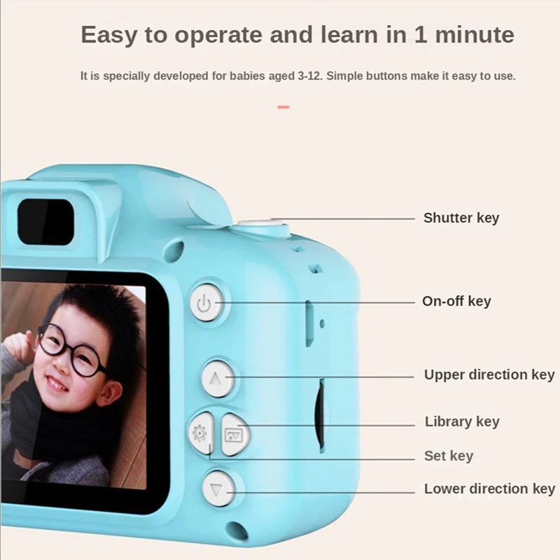 Kids Children Camera Mini Digital Camera 1080P HD Screen Camera Video Camera 8 MP Outdoor Toy Baby Gifts