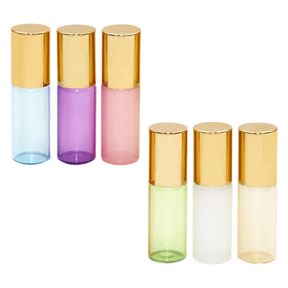 6Pcs 3Ml Roll-on Bottle Glass Essential Oil Bottle Portable Subpackaging for Travel Refillable Leak-Proof Design