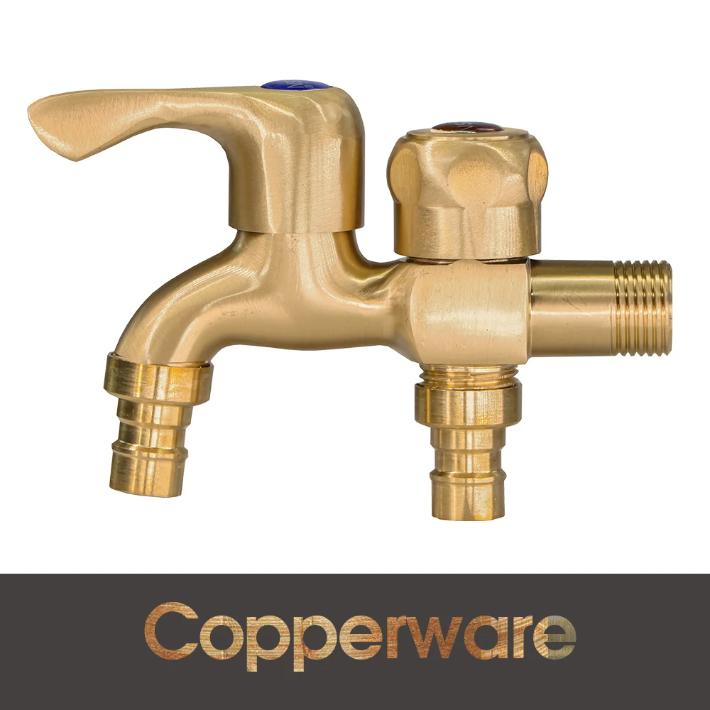 S60 x 1/2'' 16MM IBC Water Tank Brass Tap Extended Garden Faucet 2-Way 1-Way Valve Shut Off Connecter Spigot Copper Bibcock Home