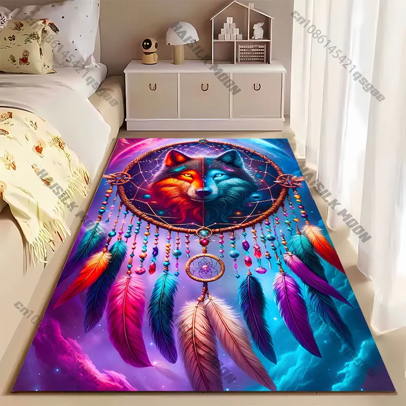 Duality harmony spirituality dreamcatcher carpet Yoga living room room decor children's crawling mat doormat area rug