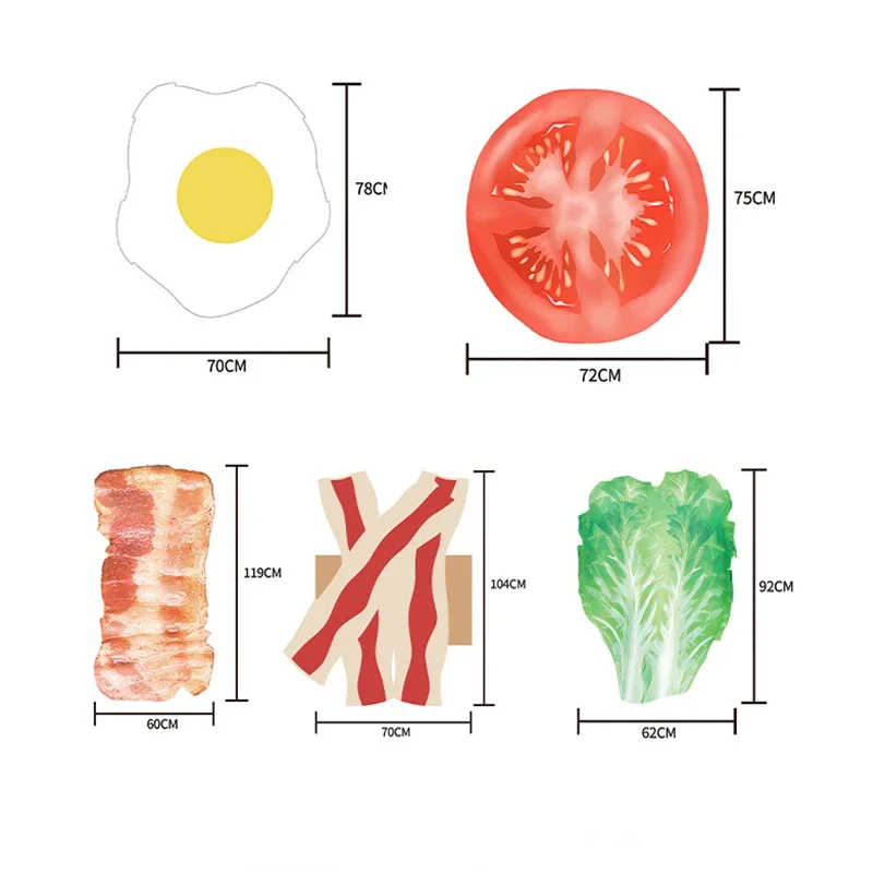 زي للجنسين للبالغين من لحم الخنزير المقدد والبيض للزوجين والأسرة المراهقين والخس والطماطم BLT Group زي للبالغين