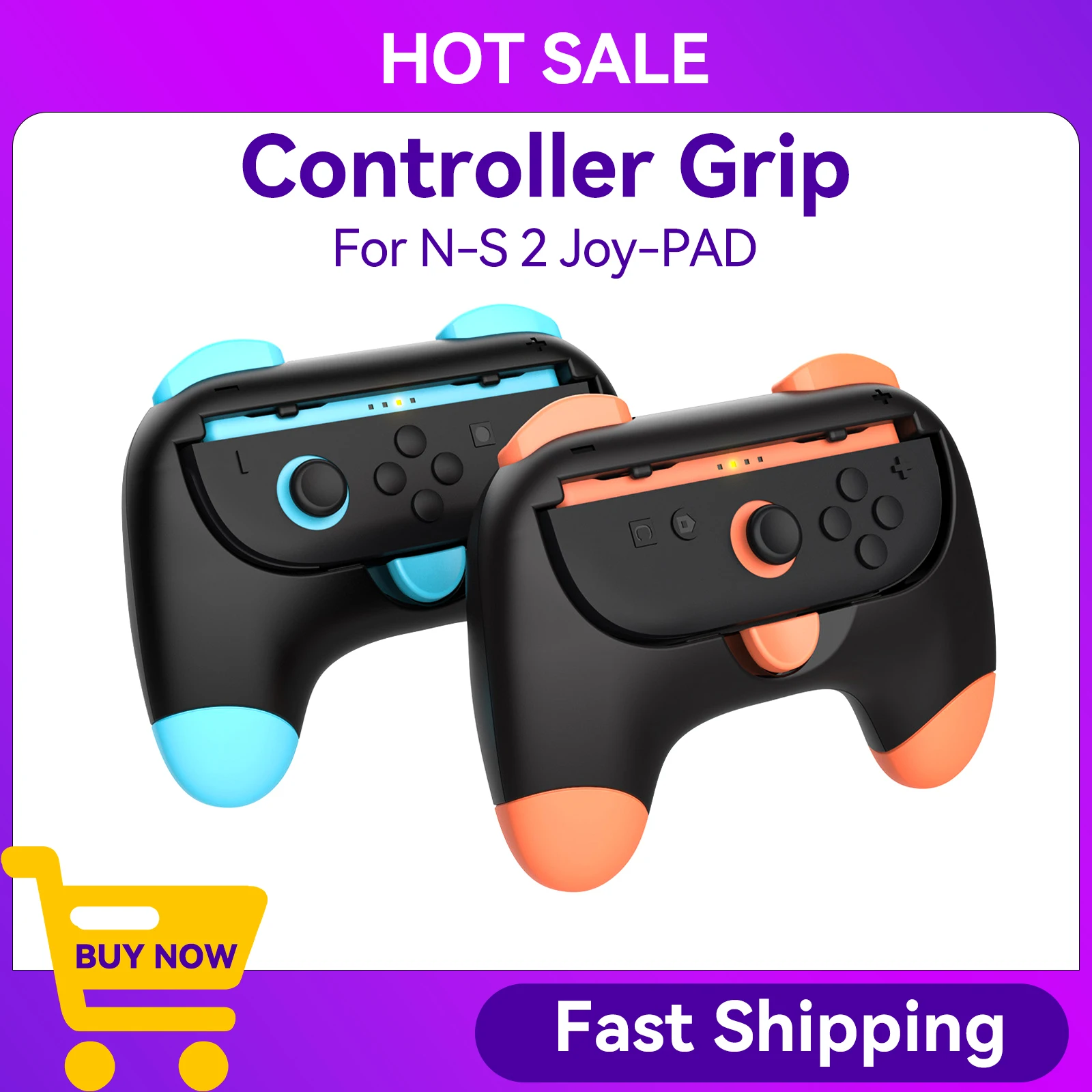 For Switch 2 Controller Grips Ergonomic Handles for Switch 2 Joy-Con Anti-Slip & Lightweight Switch 2 Joy-PAD Grips 2 Packs