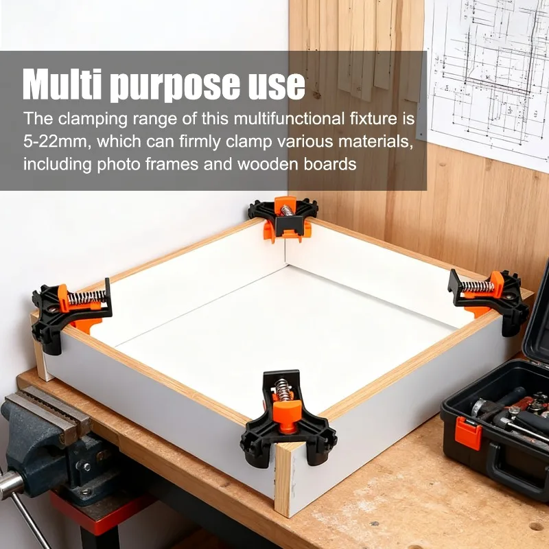 4/1PCS 90° Woodworking Angle Clamp Tool Set 90 Degrees Fixer Photo Frame Corner Clamp Home Tools Punching Installer Hand Tools
