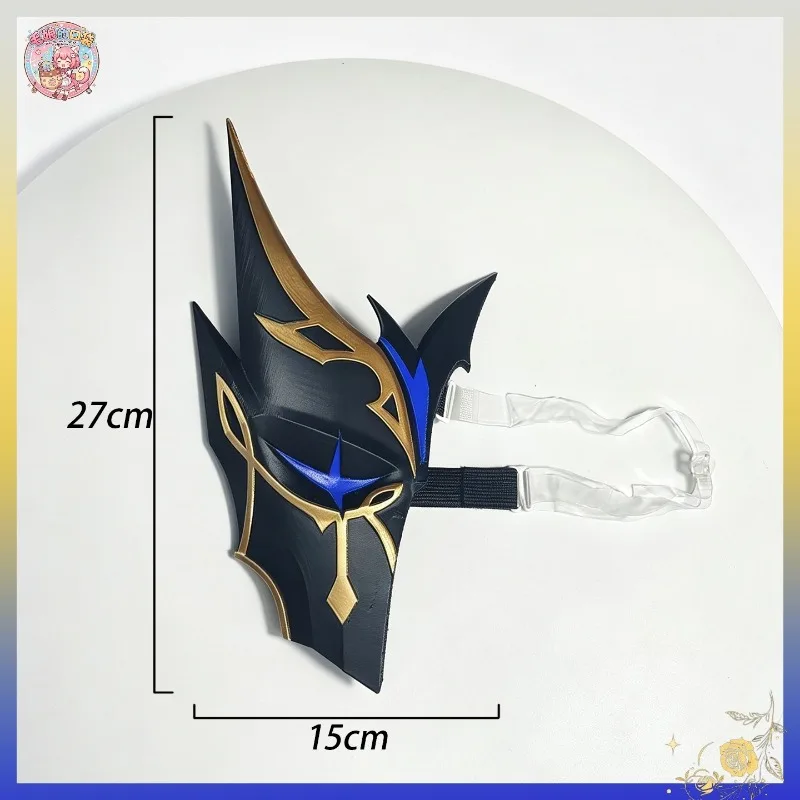 Genshin Impact Pierro The Jester Cosplay Mask Props Fatui Harbinger 3D Printed Head Decoration for Adult Halloween Christmas