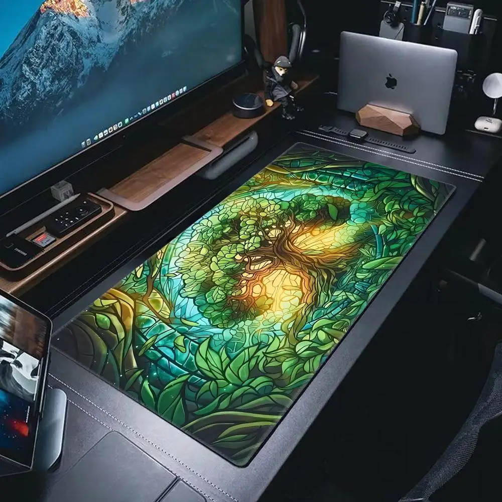 Large Size Mouse Pad Play Mats Original Handcrafted Art Anti-Slip Playmat with Rubber Base Bottom & Stitched Edge Card Mat