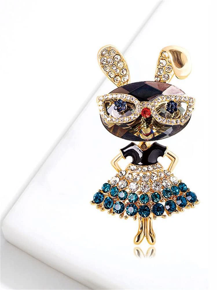 دبوس بروش أرنب من حجر الراين للنساء ، دبابيس حيوانات كريستالية ، هدايا مجوهرات للفتيات ، عيد الميلاد ، التخرج ، يوم يكرم ، عيد الفصح ، الموضة #5