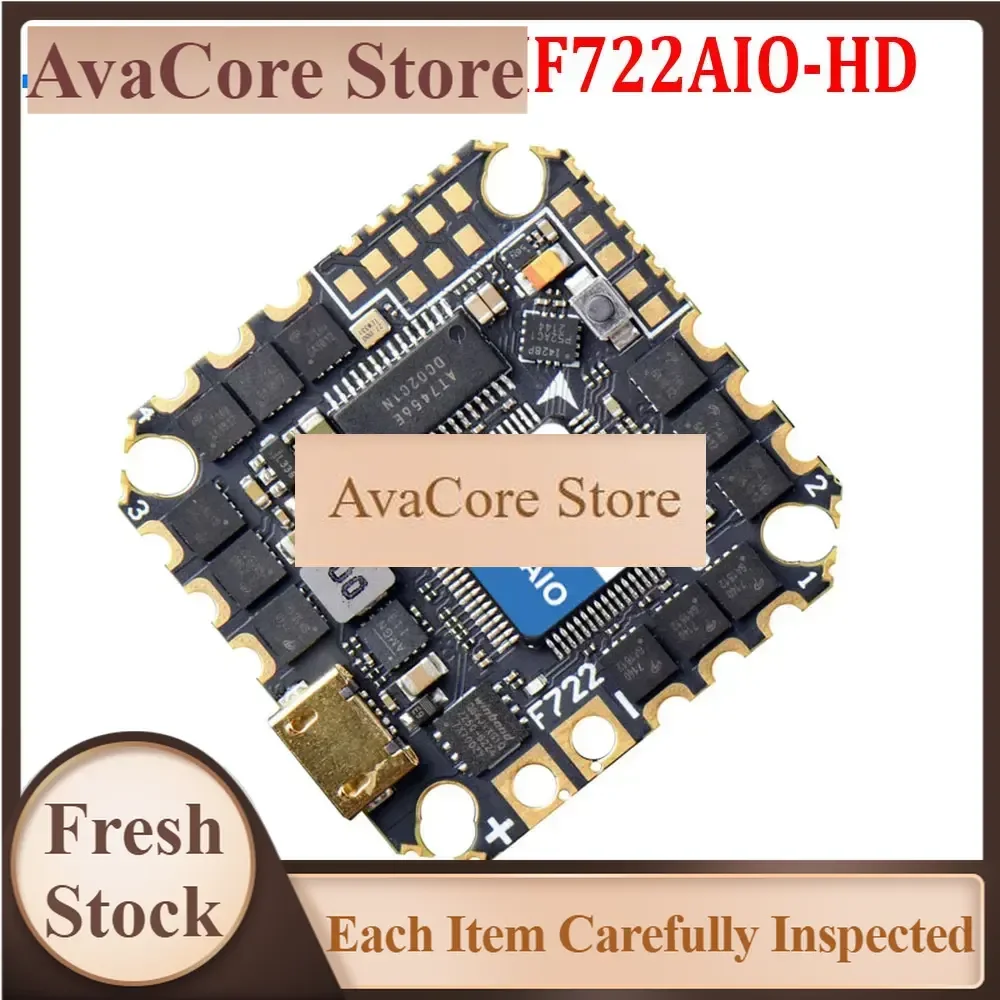 AvaCoreJHEMCU GHF722-HD 40A  Flight Controller F722 FC Baro OSD BlackBox 40A 4in1 ESC 2-6S For RC FPV Freestyle Cinewhoop