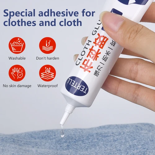 Imagen 2 del producto Pegamento para tela de costura, parche de cuero multifuncional, pegamento sellador Universal súper fuerte para reparación de Textiles de ropa, 30g, 1 ud.