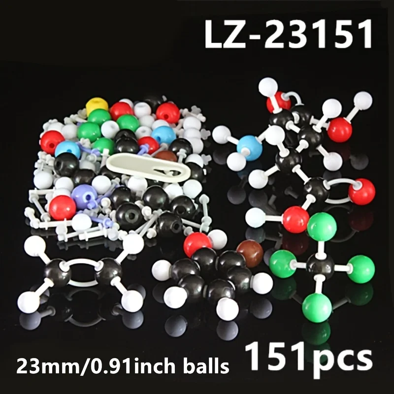 Organic Chemistry Molecular Model Kit 151Pcs Large Bead Series Atom Structure Set Science Teaching Educational Tool LZ-23151