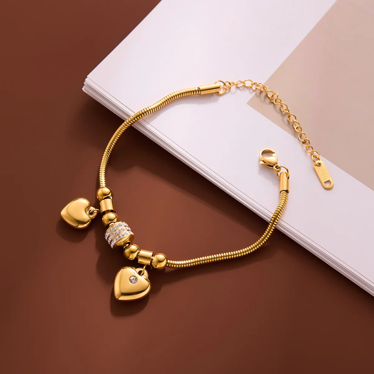 heart bracelet gold For Women 18k Gold Plated Various Pendants With Shining Zircon Women's Hand Bracelet