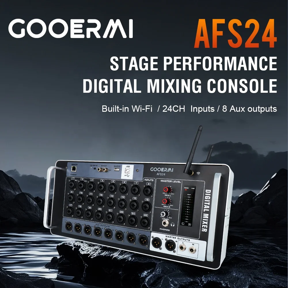 ASF24 Mixer audio professionale per rack digitale a 24 canali Mixer DSP con console di registrazione WIFI