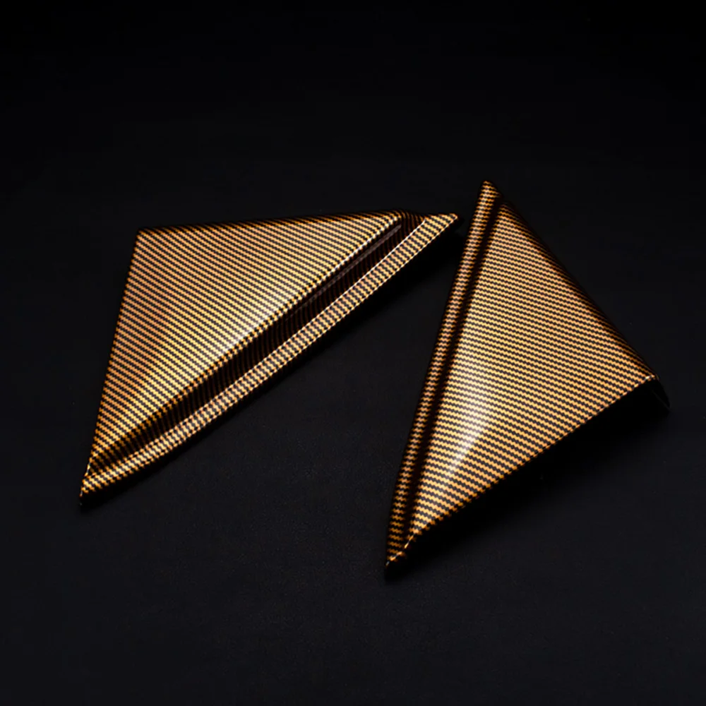 2PCS ABS Golden Carbon Fiber Color Pillar Frame Tweeter Cover Interior Decorative for Peugeot 208 2020-2025